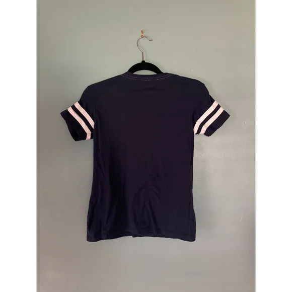 NFL Patriots Football navy blue short sleeve v-neck t-shirt size small - Picture 4 of 4